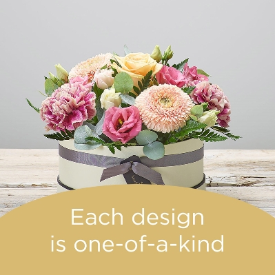 Hatbox made with Seasonal Flowers