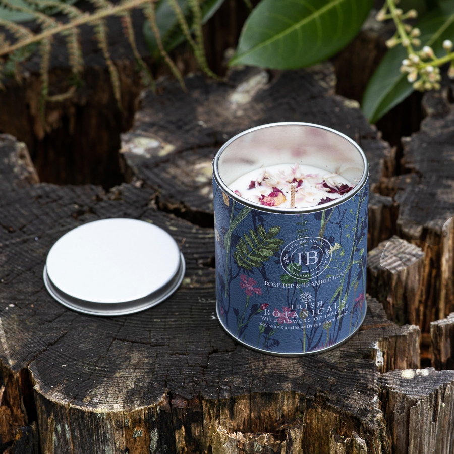 Irish Botanical Tin Candle