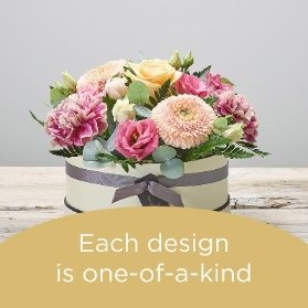 Hatbox made with Seasonal Flowers