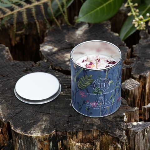 Irish Botanical Tin Candle