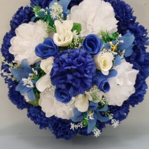 Funeral Posy - Blue & White