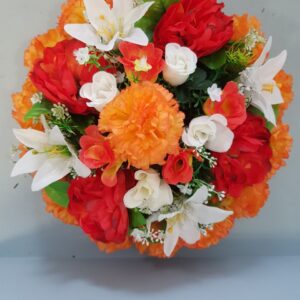 Funeral Posy - Orange & Red