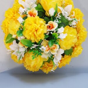 Funeral Posy - Yellow & White