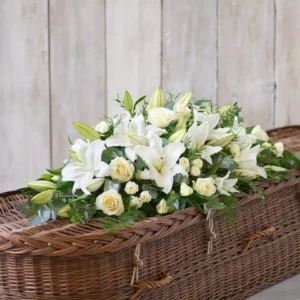 Rose and Lily Casket Spray